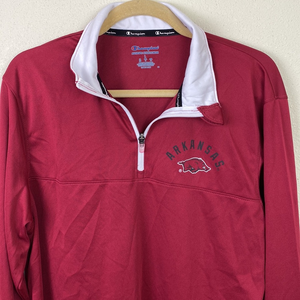 Champion | Arkansas Razorback Quarter Zip Pullover L - Picture 2 of 7